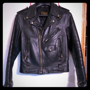 1980’s heavy leather biker jacket